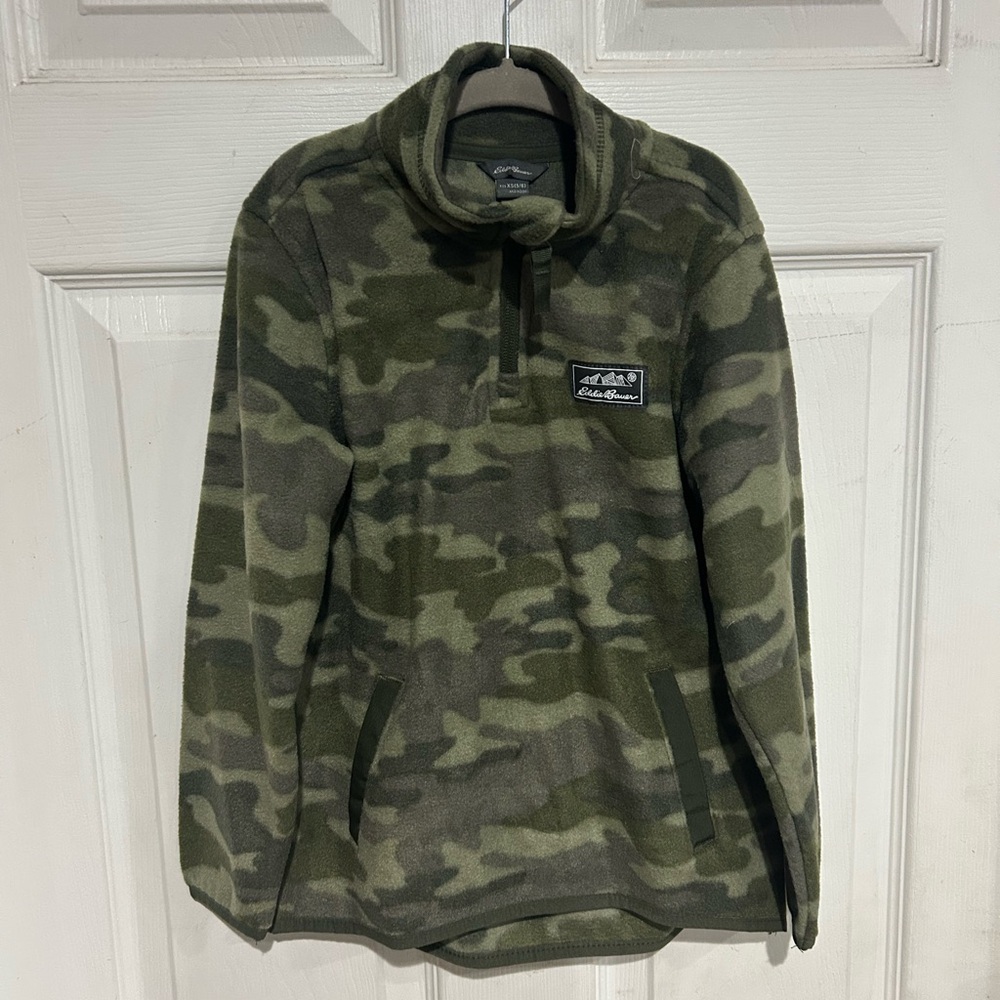 Eddie Bauer Green Camo Fleece Jacket boys